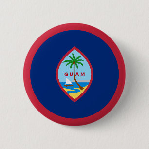 Badge Rond 5 Cm Drapeau Guam