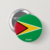Badge Rond 5 Cm Drapeau Guyana Bouton patriotique de charme (Devant & derrière)