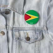 Badge Rond 5 Cm Drapeau Guyana Bouton patriotique de charme (En situation)