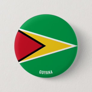 Badge Rond 5 Cm Drapeau Guyana Bouton patriotique de charme