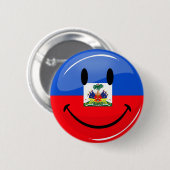 Badge Rond 5 Cm Drapeau haïtien de sourire de rond brillant (Devant & derrière)