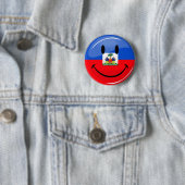 Badge Rond 5 Cm Drapeau haïtien de sourire de rond brillant (En situation)