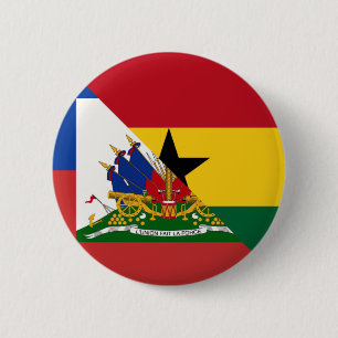 Badge Rond 5 Cm Drapeau haïtien ghanéen La moitié Haïti Ghan