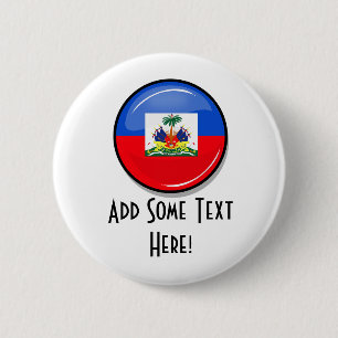 Badge Rond 5 Cm Drapeau haïtien rond brillant