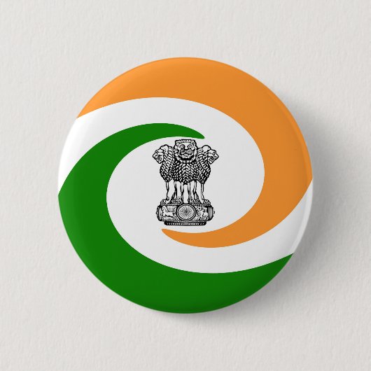 Badge Rond 5 Cm Drapeau indien (Devant)
