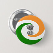Badge Rond 5 Cm Drapeau indien (Devant & derrière)