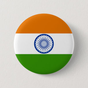 Badge Rond 5 Cm Drapeau indien