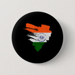 Badge Rond 5 Cm Drapeau indien Patriotique 15 août 1947 Inde