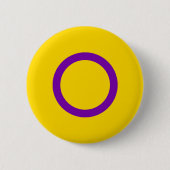 Badge Rond 5 Cm Drapeau intersexe Fierté jaune pourpre (Devant)