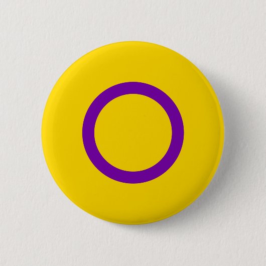 Badge Rond 5 Cm Drapeau intersexe Fierté jaune pourpre (Devant)