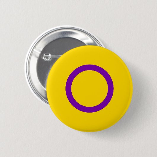 Badge Rond 5 Cm Drapeau intersexe Fierté jaune pourpre (Devant & derrière)