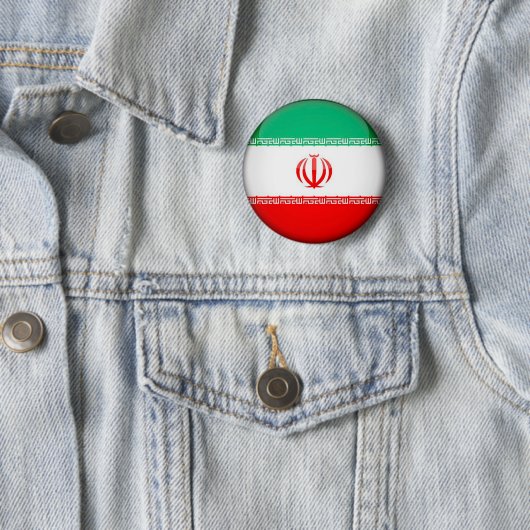 Badge Rond 5 Cm Drapeau Iran (En situation)