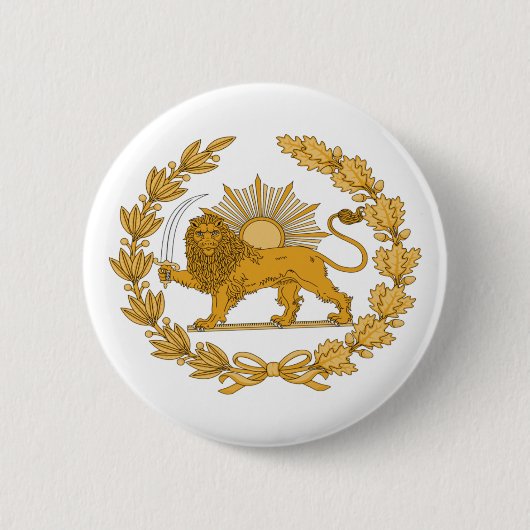 Badge Rond 5 Cm Drapeau iranien Logo Lion (Devant)