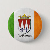 Badge Rond 5 Cm Drapeau irlandais DeBryan (Devant)