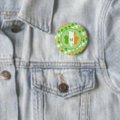 Badge Rond 5 Cm Drapeau irlandais des shamrocks (En situation)