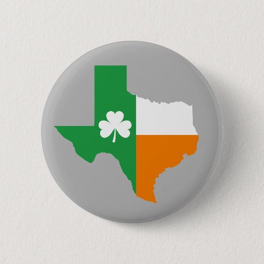 Badge Rond 5 Cm Drapeau irlandais du Texas (Devant)