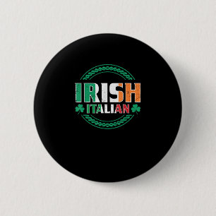 Badge Rond 5 Cm Drapeau irlandais italien moitié irlandais moitié 