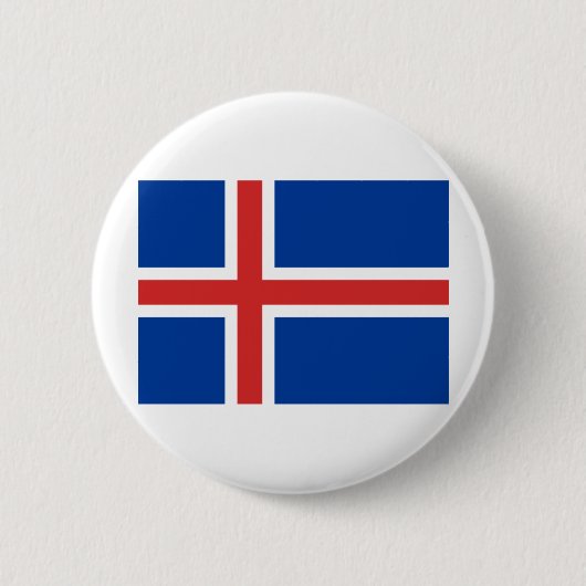 Badge Rond 5 Cm Drapeau islandais (Devant)