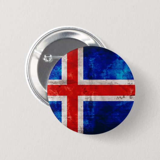 Badge Rond 5 Cm Drapeau islandais (Devant & derrière)