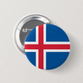 Badge Rond 5 Cm Drapeau Islande (Devant & derrière)