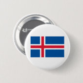 Badge Rond 5 Cm Drapeau Islande (Devant & derrière)