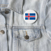 Badge Rond 5 Cm Drapeau Islande (En situation)