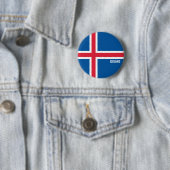 Badge Rond 5 Cm Drapeau Islande mignon Patriotique (En situation)