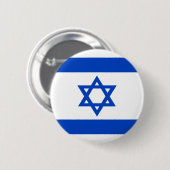 Badge Rond 5 Cm Drapeau Israël étoile bleue de David (Devant & derrière)