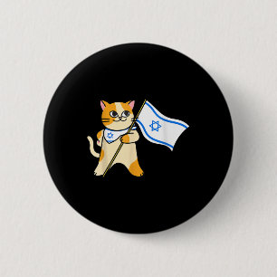 Badge Rond 5 Cm Drapeau israélien chat sioniste pro-israël juif