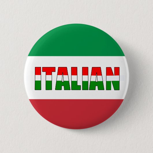 Badge Rond 5 Cm Drapeau italien de l'Italie (Devant)