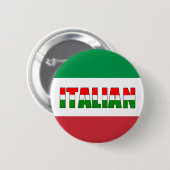 Badge Rond 5 Cm Drapeau italien de l'Italie (Devant & derrière)