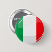 Badge Rond 5 Cm Drapeau italien rond brillant (Devant & derrière)