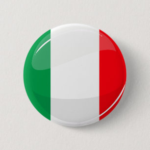 Badge Rond 5 Cm Drapeau italien rond brillant
