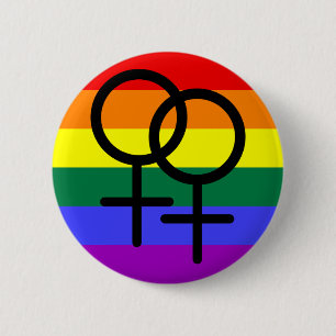 Badge Rond 5 Cm Drapeau lesbien de fierté coloré par arc-en-ciel
