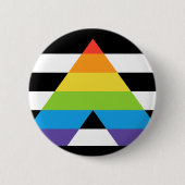 Badge Rond 5 Cm Drapeau LGBTQ de la Fierté d'Ally droit (Devant)
