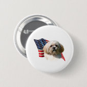 Badge Rond 5 Cm Drapeau Lhasa Apso (Devant & derrière)