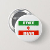 Badge Rond 5 Cm Drapeau LIBRE de l'IRAN (Devant & derrière)