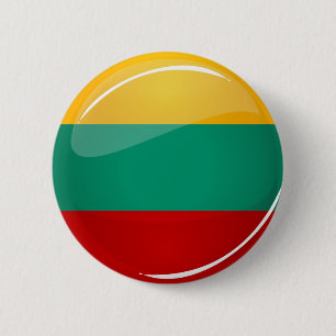 Badge Rond 5 Cm Drapeau lithuanien rond brillant