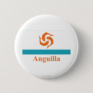Badge Rond 5 Cm Drapeau local d'Anguilla avec le nom