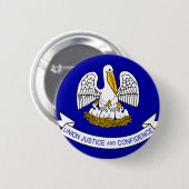 Badge Rond 5 Cm Drapeau Louisiane (Devant & derrière)