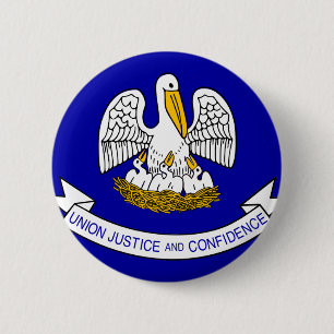 Badge Rond 5 Cm Drapeau Louisiane