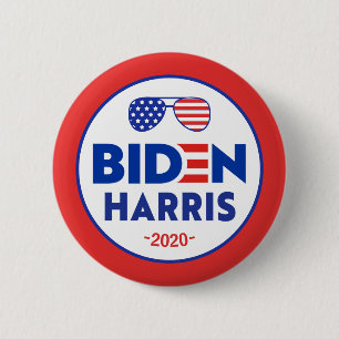Badge Rond 5 Cm Drapeau lunettes de soleil Elect Joe Biden Kamala