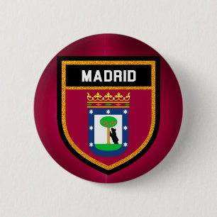 Badge Rond 5 Cm Drapeau Madrid