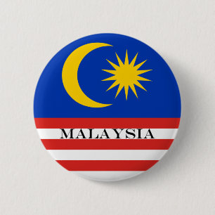Badge Rond 5 Cm Drapeau malais de Malaisie Jalur Gemilang