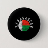Badge Rond 5 Cm Drapeau malgache de Madagascar (Devant)