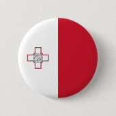 Badge Rond 5 Cm Drapeau Malte (Devant)
