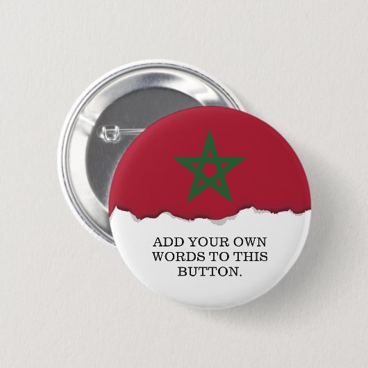 Badge Rond 5 Cm Drapeau Maroc (Devant & derrière)