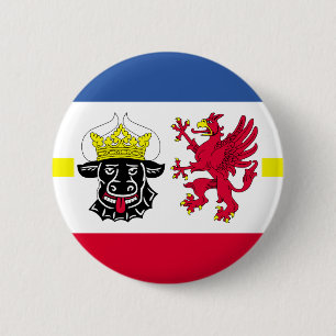 Badge Rond 5 Cm Drapeau Mecklembourg-Poméranie occidentale Pinback