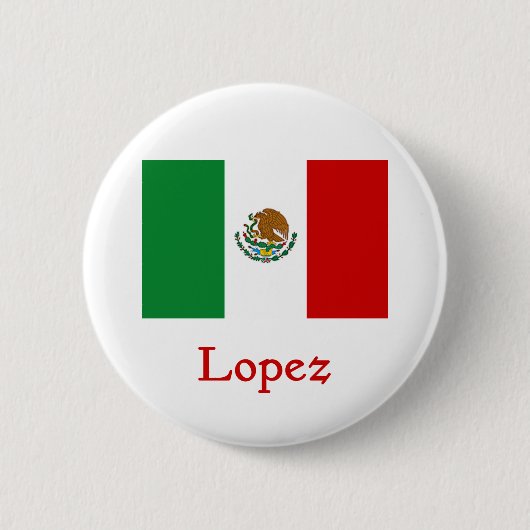 Badge Rond 5 Cm Drapeau mexicain de Lopez (Devant)
