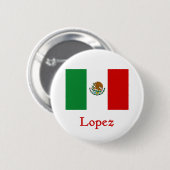 Badge Rond 5 Cm Drapeau mexicain de Lopez (Devant & derrière)